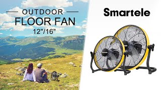 Setpower Smartele outdoor floor fan, 12/16” battery operated fan