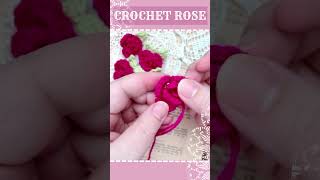 CROCHET ROSE🌺💕 Easy HOW TO crochet tutorial ♥ Step by step  ♥ #shorts  🌺