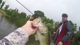 Pond Fishing for BIGS In a Hurricane (ft. Mason)