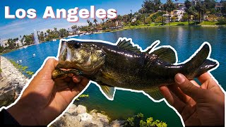 La pond fishing for bass(Echo park)