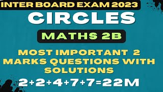 #CIRCLES|#MATHS2B|#IPE2023|MOST IMPORTANT 2 MARKS QUESTIONS|AP/TS|#intermediate