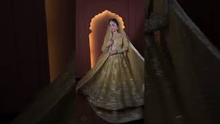 @sakshisindhi Latest Bridal Pakistani Collection 2024 Top Golden Wedding Lehenga Anarkali #wedding