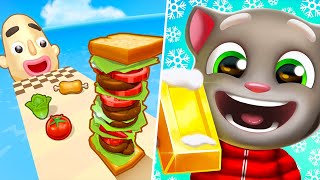 Cat Runner VS Sandwich Runner ( Games )  -  All Levels Satisfying Gameplay Android, iOS