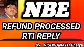 NBE REFUND RTI REPLY