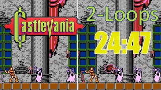 Castlevania -- 2-loop Speedrun (Hard Mode) in 24:47 [Former World Record]