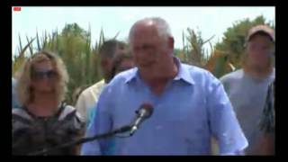 Illinois Gov. Pat Quinn visits drought-stricken Waltonville, Monday, July 16, 2012