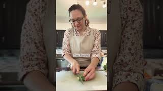 How to cut Brussels sprouts ~ roasted sheet pan veggies #cookfromscratch #howtocook #howto