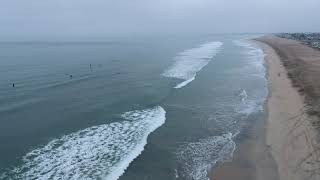 Flight over North Bolsa Chica part 3, low flyover back North. Lots of great surfing shots