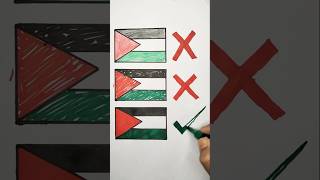 Wrong ❌ Israel 🇮🇱 VS Wrong ❌ Palestine 🇵🇸 VS Right Palestine 🇵🇸 flag drawing#palestine #shorts