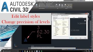 how to edit point elevation label in civil 3d