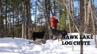 Winter Hawk Lake Log Chute And Crest Of Kennisis Hiking Trails