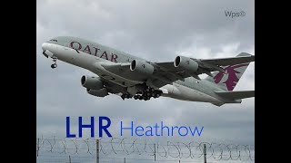 *Cloudy Day Departures RW27L* London Heathrow Airport Incl. Qatar A35K, Liveries more..