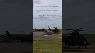 Belgian Air Force military helicopters at Norwich Airport