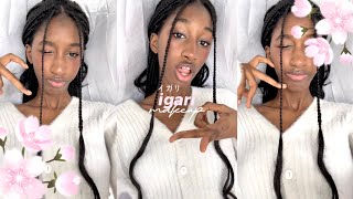 black girl tries igari ( イガリ ) makeup  !  🌸