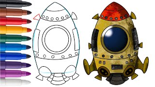 Comment apprendre à dessiner UNE FUSÉE / STYLE METAL SLUG étape par étape facilement tuto draw