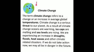 write a Paragraph about climate change