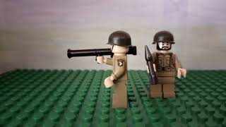 Lego WW2 recoil test. Stopmotion.