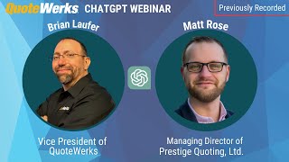 QuoteWerks ChatGPT Webinar | Integrate AI into your Quoting Process | Recorded July 2023