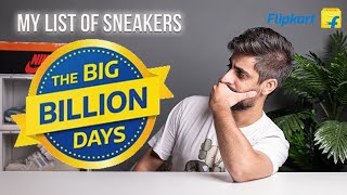 MY SNEAKER LIST FROM FLIPKART THE BIG BILLION DAYS SALE | BEST DEALS