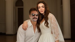 Özge Yağız and Gökberk Demirci Share a Picture During a Photoshoot