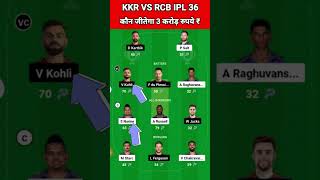 KKR vs RCB Dream11 Team Prediction Today 2024