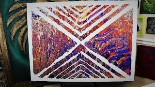 ADD PATTERN to FLUID PAINTING With Masking Tape - Abstract Painting Technique - How To