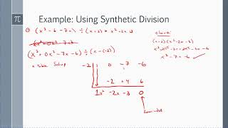 Dividing Polynomials - Synthetic Division