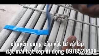 Mái bạt. Hướng dẫn bắn dây cữ làm đều sóng mái bạt xếp di động.0978 528 438