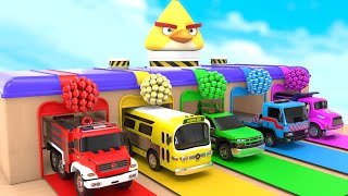 Old MacDonald Had A Farm - colorful balls and big trucks - Baby Nursery Rhymes & Kids Songs