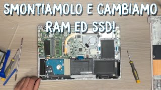 Disassembly Notebook Asus and install SSD   Aprire portatile ASUS e sostitusione SSD