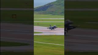 F-16 Lading After Mission: A Closer Look  #militaryaircraft #military #usa