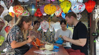 We made Vietnamese Lanterns in Hoi An City 🇻🇳 Lantern Making Class in Vietnam 2023