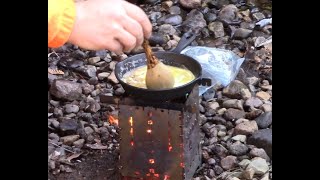 DollarStore Cast Iron Fry pan, Brunch on the creek side