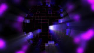 Rotation of Bright Disco Ball on Dark Atmospheric Background. Free Relaxing Screensaver.