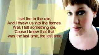 Set Fire to the Rain (HQ) by Adele (lyrics)