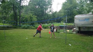 Friends playing badminton 🏸 Nevaeh Whyard's Graduation party