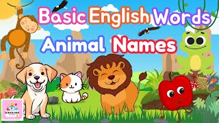 Learn Basic Words | Animal Names for Kids | English Vocabulary for Kids | KidGlobe Explorers