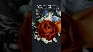 Pocket Square Boutonniere | Wooden Flowers Boutonniere #boutonniere  #pocketsquare