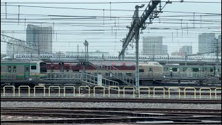 【東海道新幹線と並走しながら収録】東京総合車両センター田町センター車両基地の西側の様子＋品川の工事現場の様子（2024.11.15.10:00）