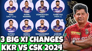 IPL 2024: KKR Changes Final playing xi just before the match | KKR vs CSK 2024