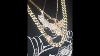 ShopGld Horus Pendant! Flooded baguettes