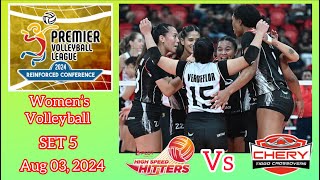 PLDT HIGH SPEED HITTERS VS CHERY TIGGO CROSSOVERS SET 5 PVL REINFORCED CONFERENCE August 3, 2024