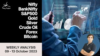 09-13 Oct 23 NIFTY BANKNIFTY S&P500 GOLD SILVER CRUDE OIL FOREX &  BITCOIN WEEKLY ANALYSIS