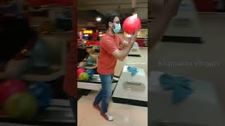 Knock Knock Tera baap aaya | Bowling game | Bowling pins | All Down. #shorts #shortsvideo #games