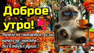 🍁Самого доброго осеннего  утра!🍁Благословенного дня!🌞Красивая музыкальная открытка🍁