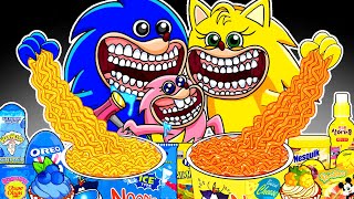 SHIN SONIC TAPES - Shin Sonic Family Convenience Store BLUE YELLOW Food Mukbang Animation | ASMR