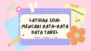 Latihan Soal Mencari Rata-Rata Data Tabel (Part 1)