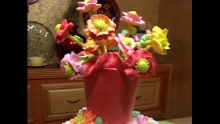 Flower Pot Baby Shower Cake / Cake Decorating