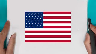 Learn How to draw American flag easy for beginners  easy drawing American flag Step by step