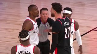 Nurkic And Ibaka Get Tied Up And Exchange Words